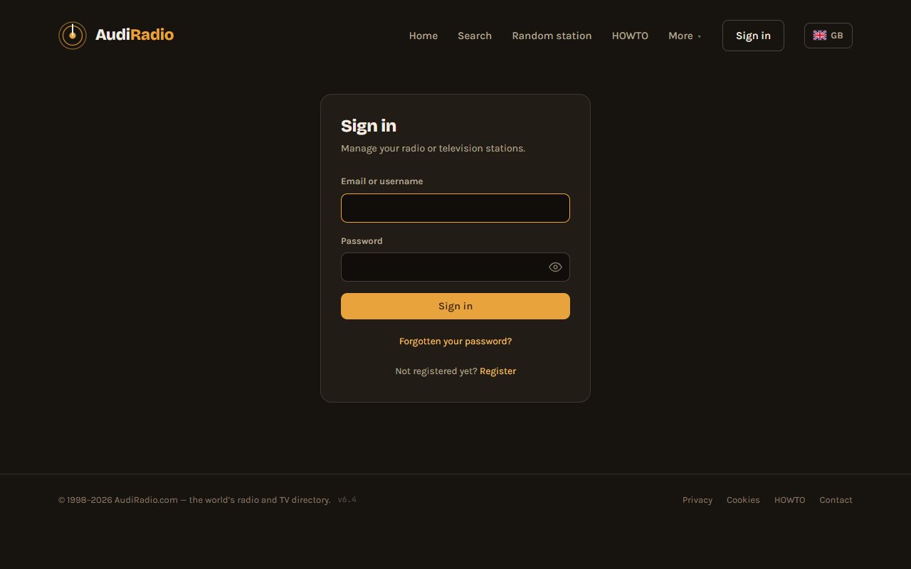 The sign-in page.