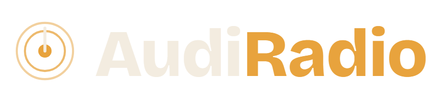 AudiRadio logo, dark background version